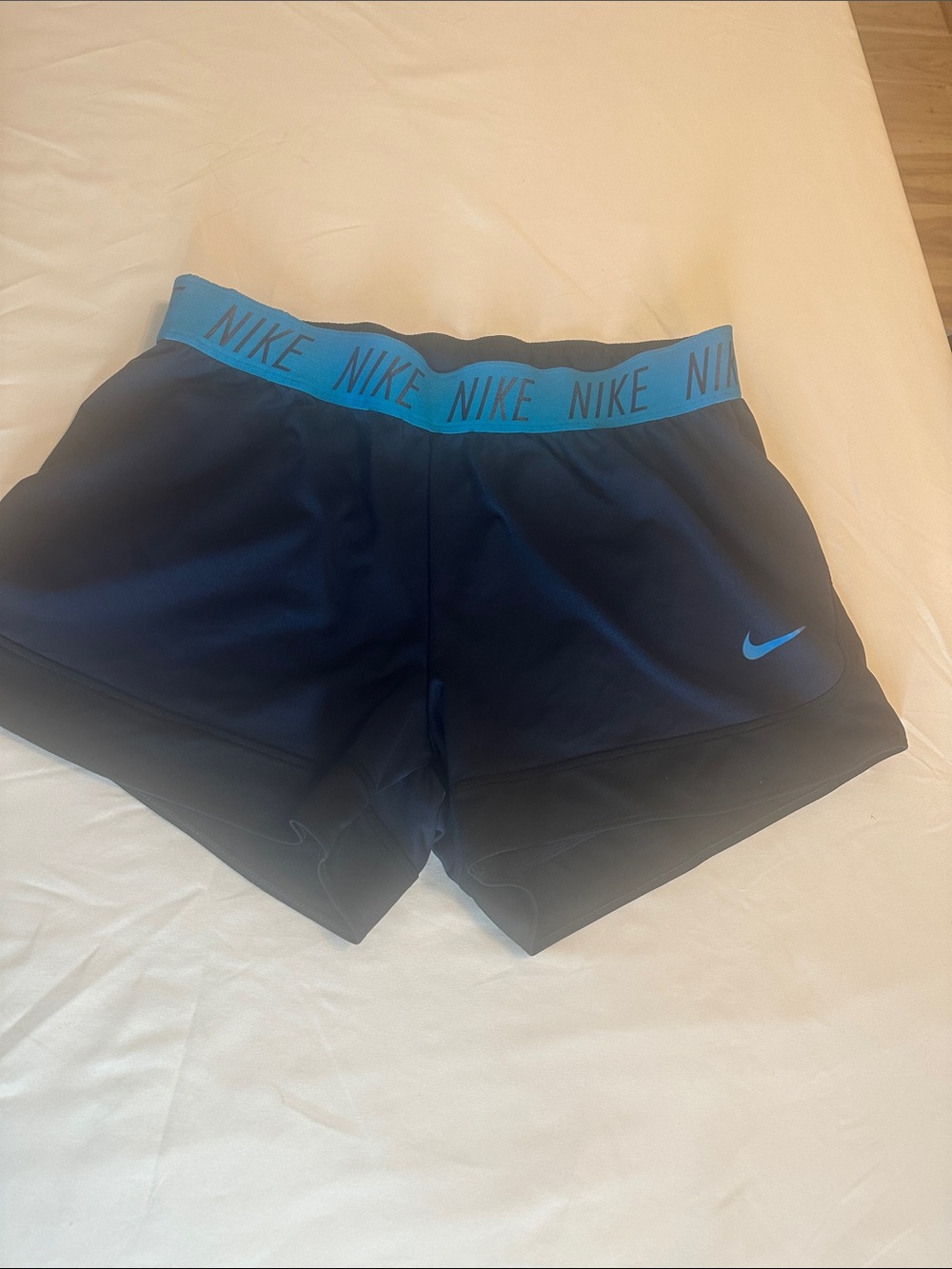 Nike Black Shorts with Blue Logo Waistband